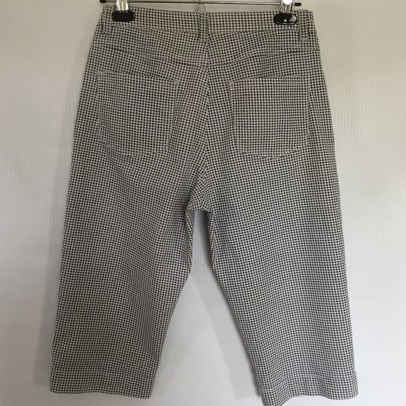 Mid Rise Slit Capri Pants/ Stretchy Jean/Plaid - Picture 6 of 6